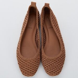 Joie Genuine Leather Woven Flats